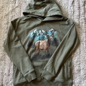 Abercrombie Kids Olive Hoodie with Elk Design
